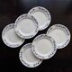 6 Vintage Dessert Plates – Oxford Earthenware – White & Blue