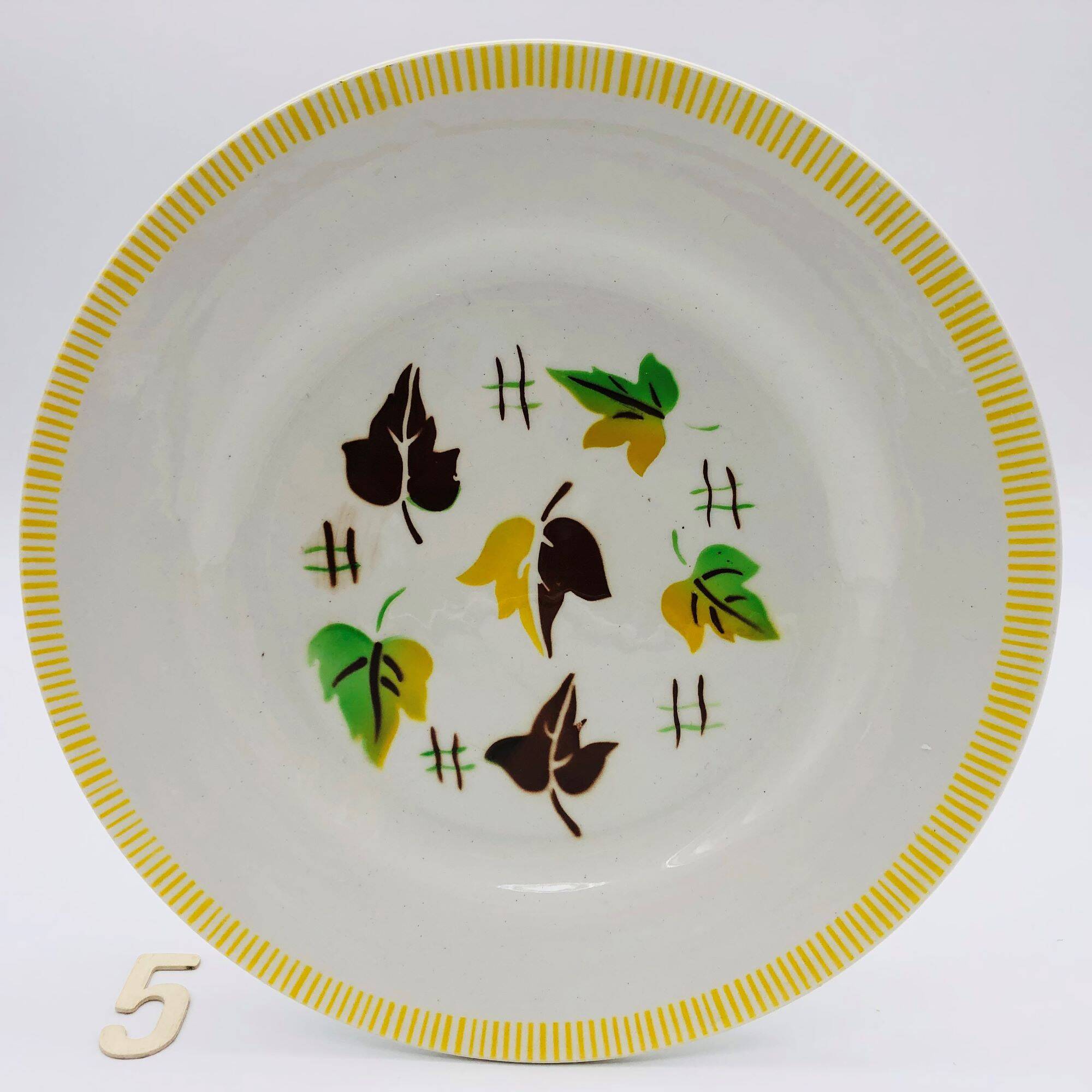 5 old flat plates Digoin Sarreguemines / Sirocco model
