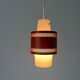 Glass ceiling light with an orange metal frame, 1960s, Germany.