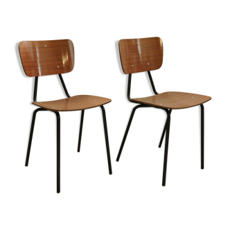 Pair of vintage formica chairs 60