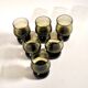 Set of 6 vintage smoked glass shot glasses from Italy, 1970-1980.