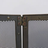 3-panel brass fireplace screen 70s