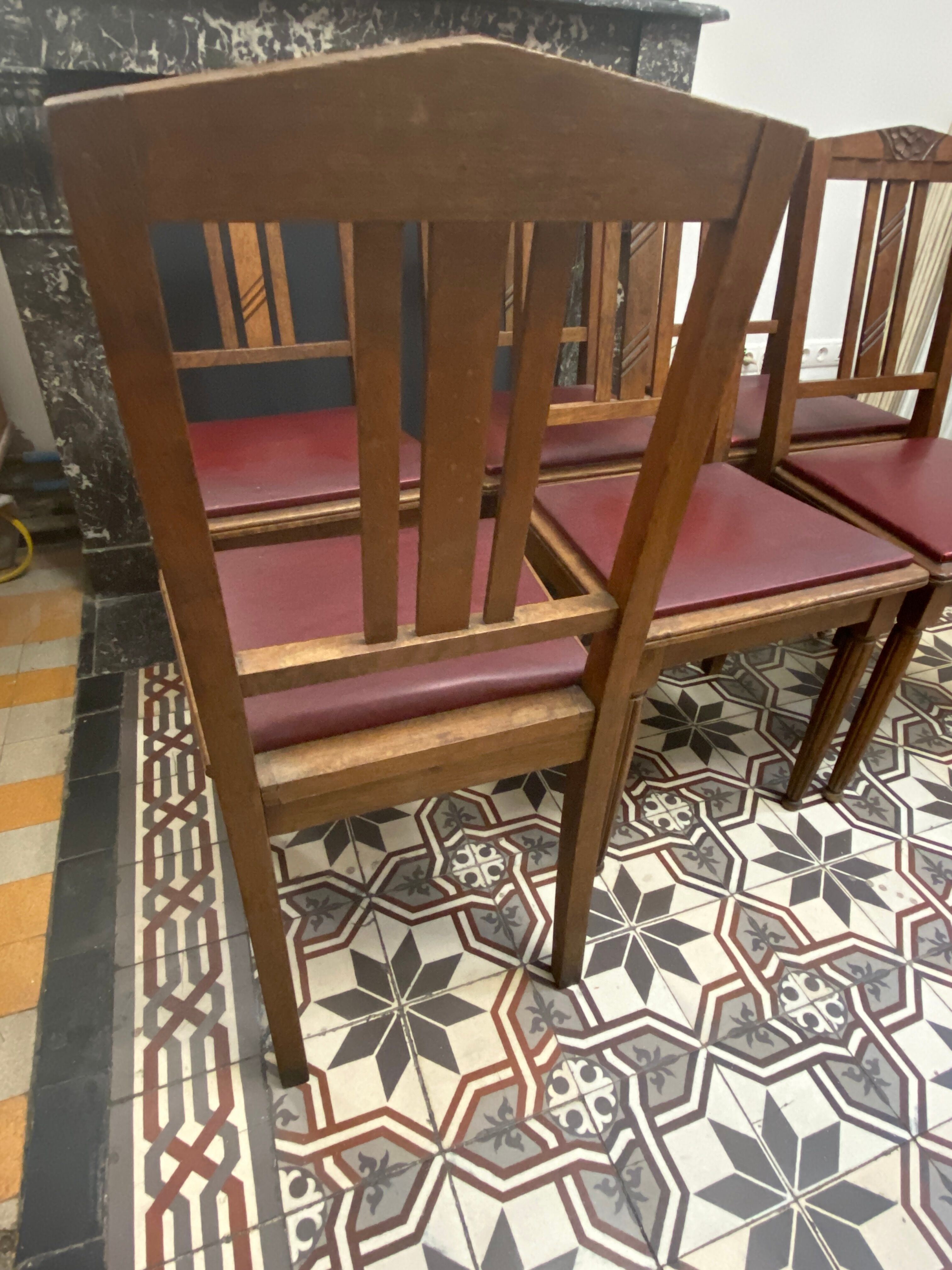 Set of 6 art-deco chairs