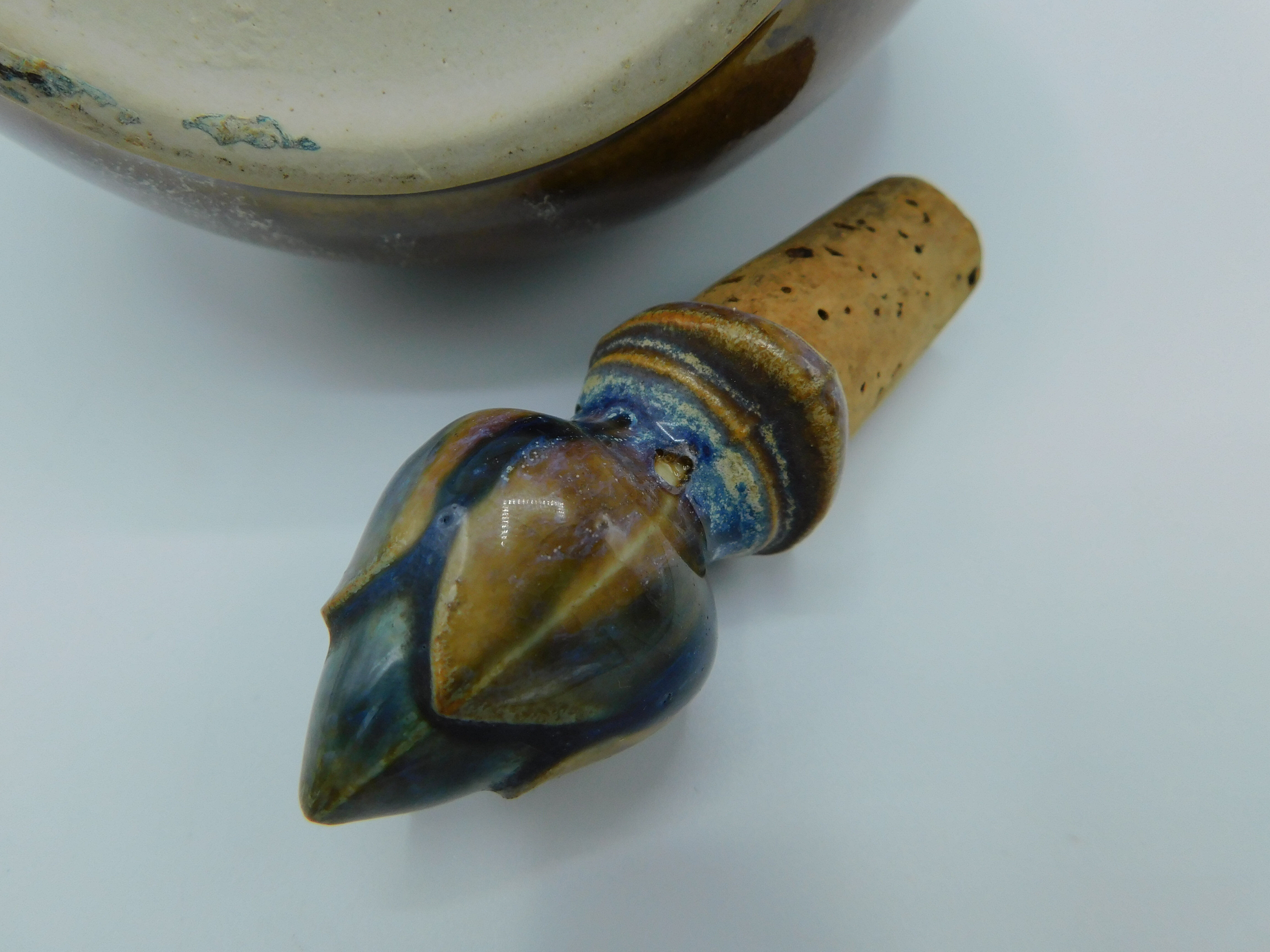 Carafe à liqueur Denbac bleu et chocolat