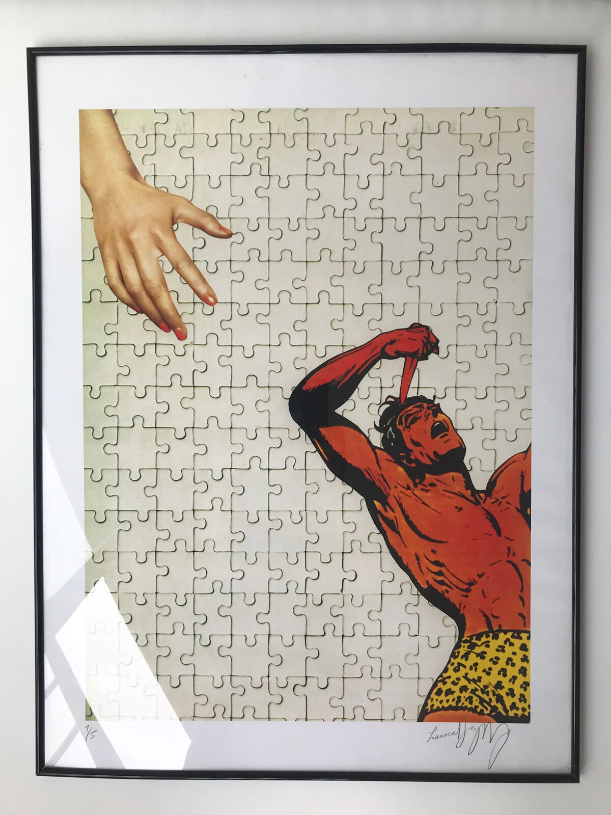 Tirage signé collage Puzzle Tarzan