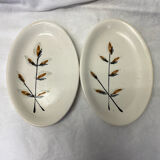 2 dishes earthenware Niderviller twigs