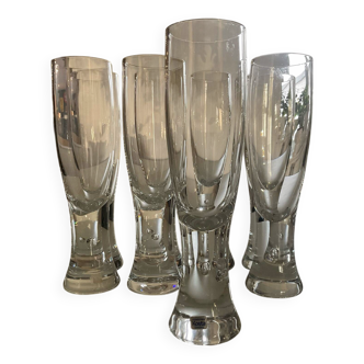 Série 8 verres vintage Kosta Boda flûte à champagne