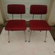 2 chairs in red skaï metal struxture 70s