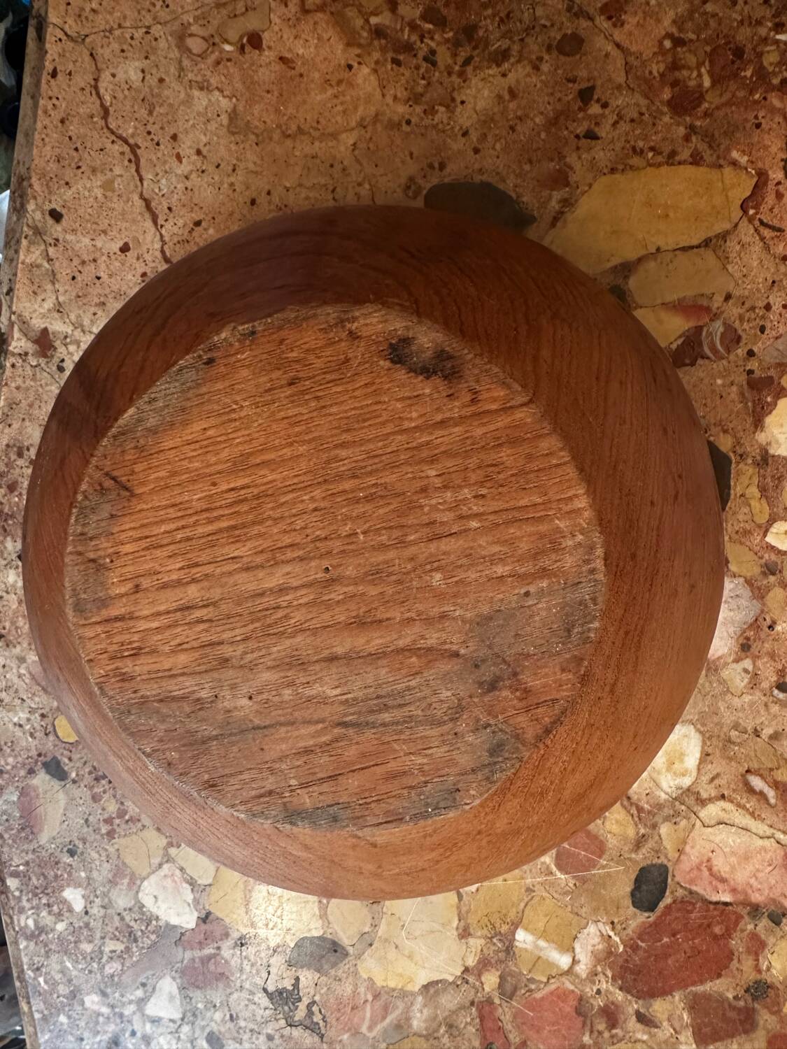 Large vintage monoxyle wooden bowl H 18 / D neck 30 cm