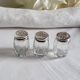 3 Antique Salt Cellars Silver Cork Crab Mark