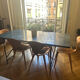 Non-extensible marble green dining table + 6 chairs