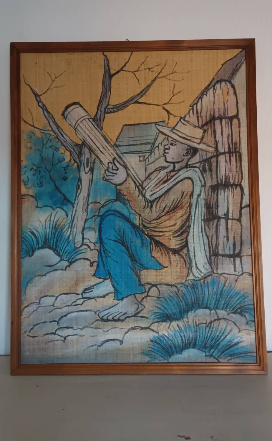 Vintage Madagascar figurative painting