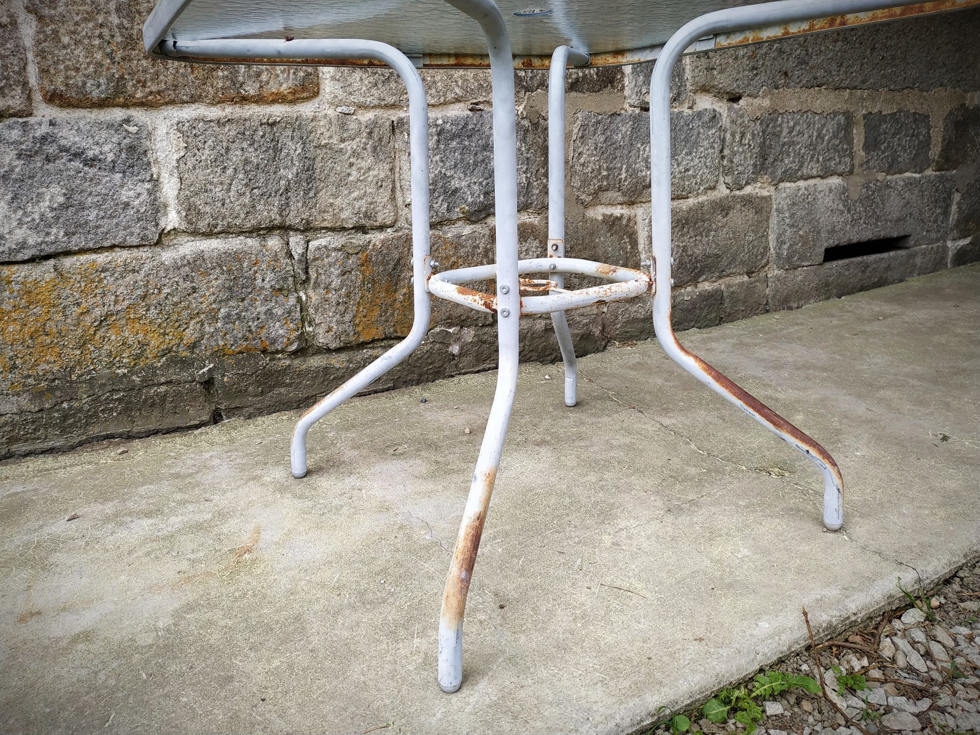 Old garden pedestal table