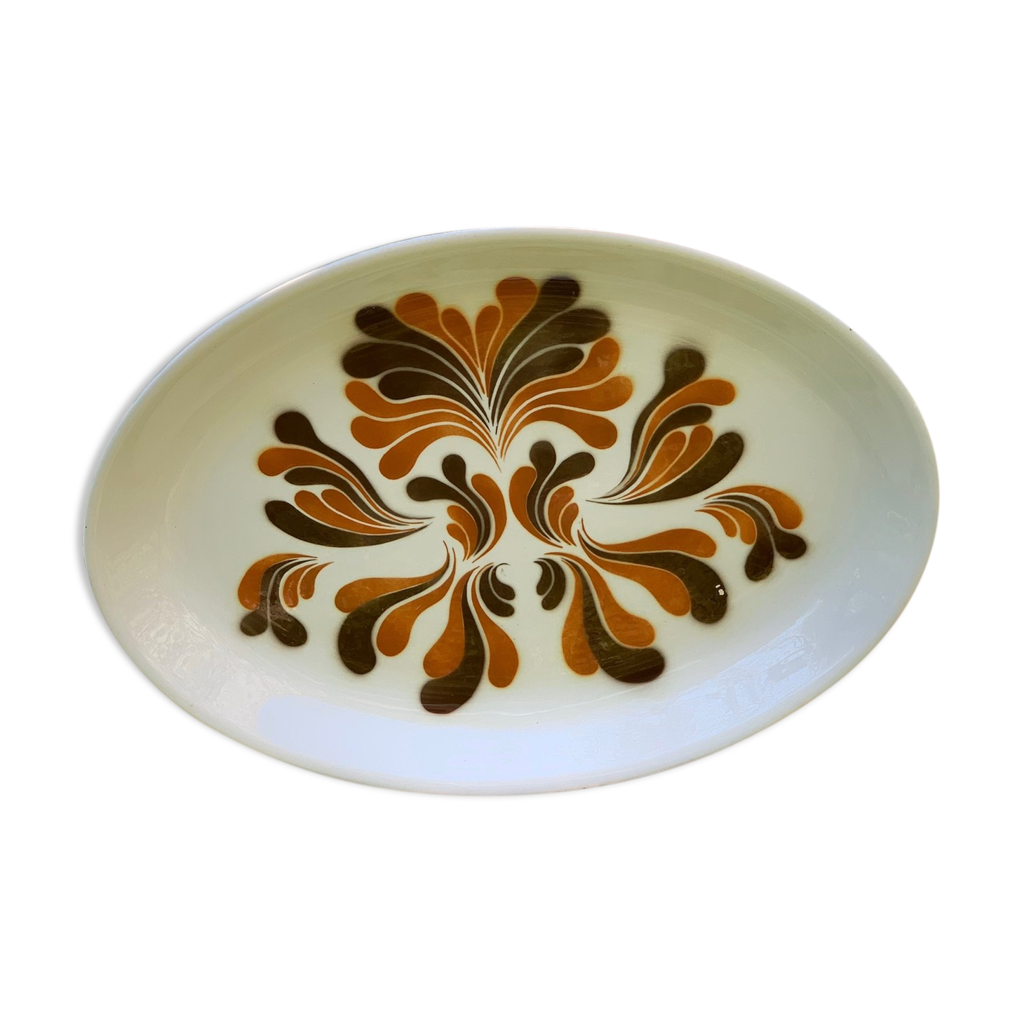 Long old earthenware dish K-G Lunéville Badonviller vintage