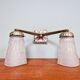 Art Deco double wall light in nickel-plated bronze, Lustrerie Bruxelloise, 1920-30