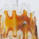 Murano Chandelier Amber and Clear Lava Mazzega Italian Mid Century 60s