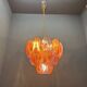 1980s Retro Murano Glass Shell Chandelier in Amber and Lavender, Italy