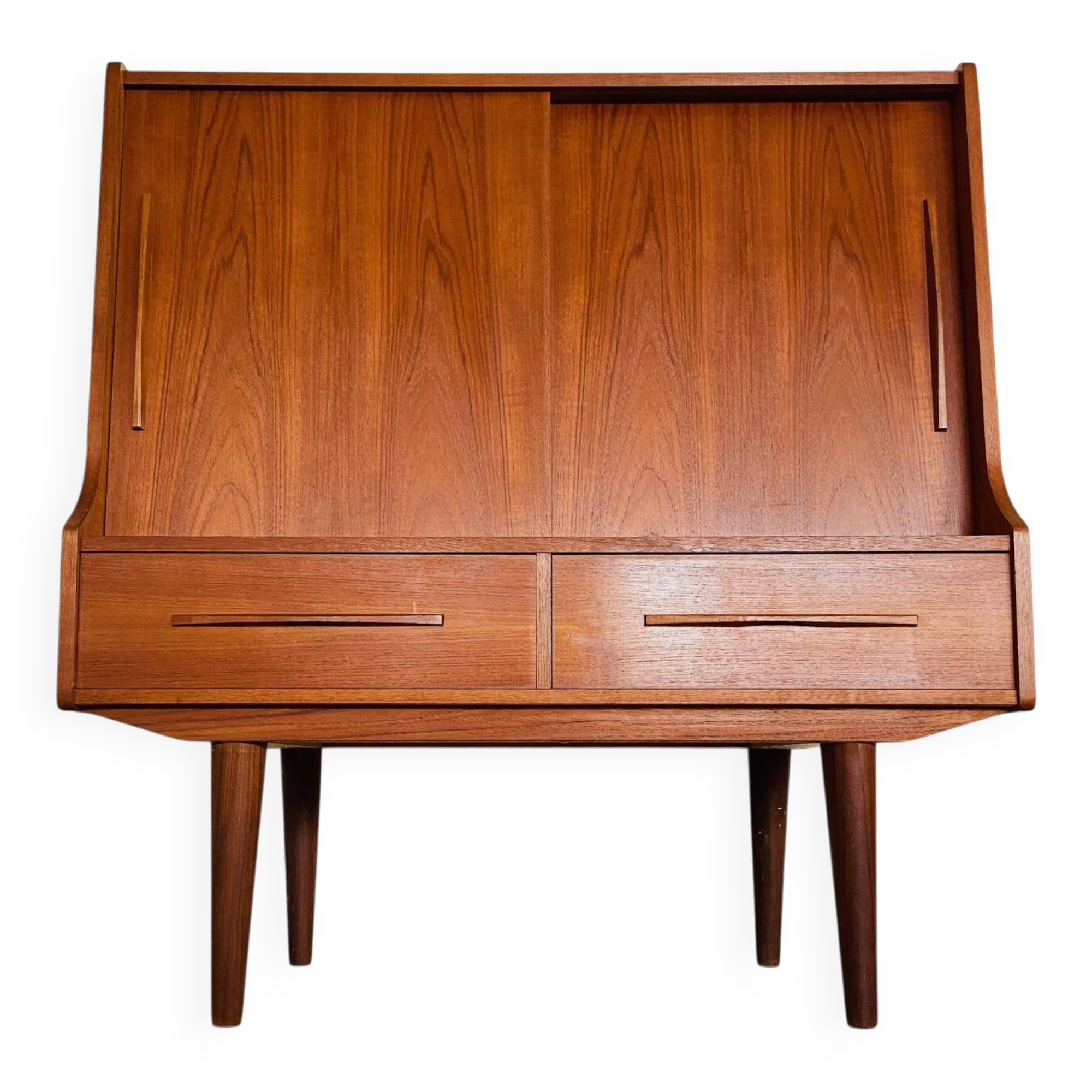 Vintage Danish mid-century teak bar cabinet 1960