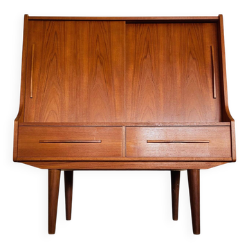 Vintage Danish mid-century teak bar cabinet 1960