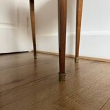 Table bois marqueterie pieds dorés
