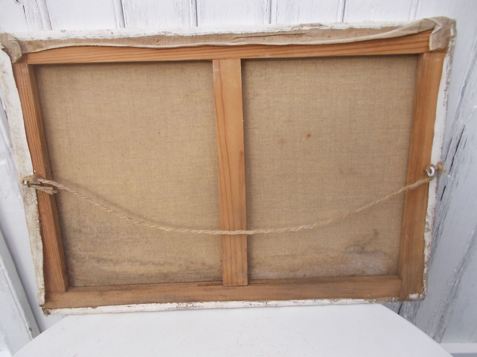 Painting landscape oil on canvas river 55 X 38cm