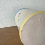Signed pot with pastel swallows