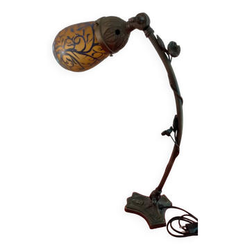 Articulated glass paste lamp, Art Nouveau