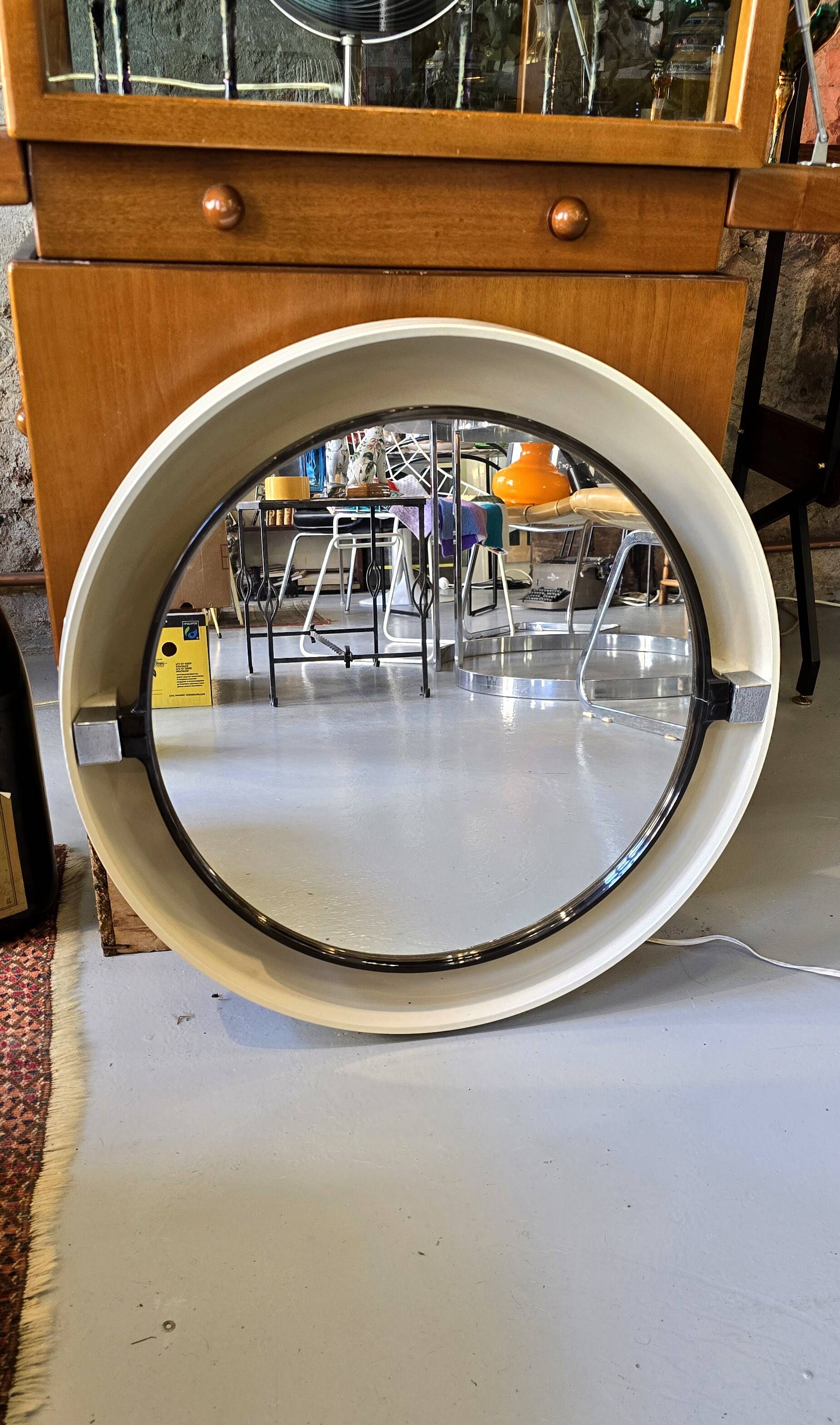 Vintage bathroom mirror allibert a41 backlit space age 1970