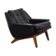 Fauteuil danois en cuir et palissandre 1960