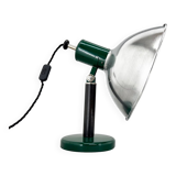 Vintage Industrial Metal & Beech Wood Table Lamp, Restored, 1970s