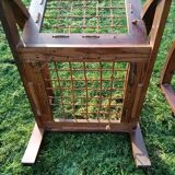 A pair of vintage rope and wood armchairs