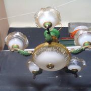 Lustre 7 feux verre et laiton