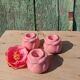 Ceramic pink flower candlestick