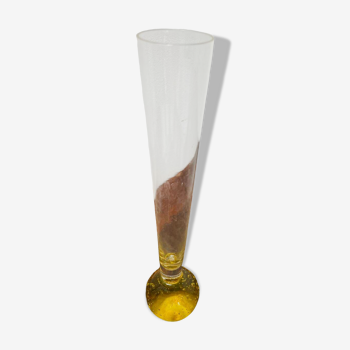 Vase bourgeon en verre à bulles