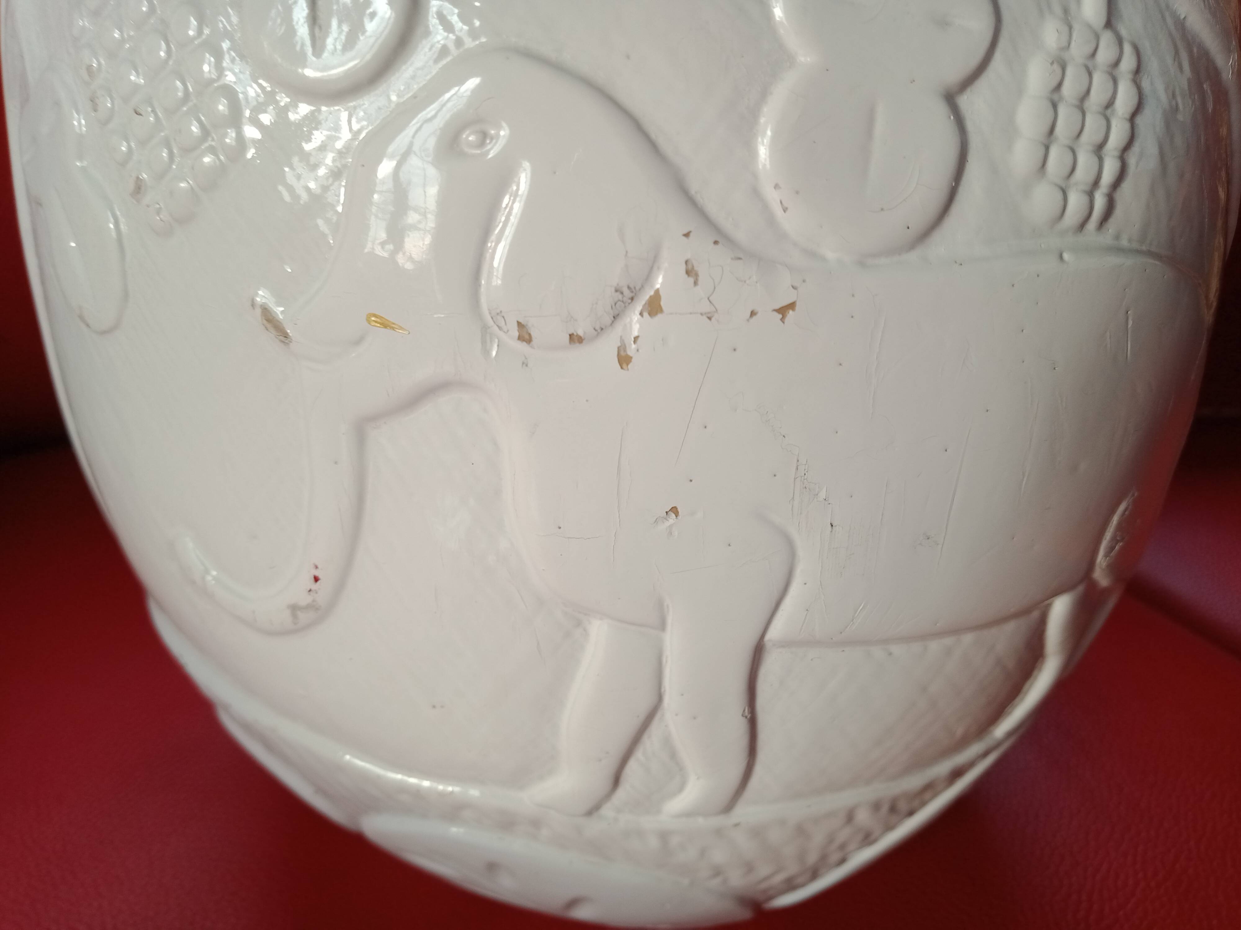 Ice bucket - pineapple - white lacquered cork - animal plant decoration