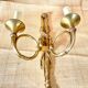 Hunting horn wall light, brass 1950