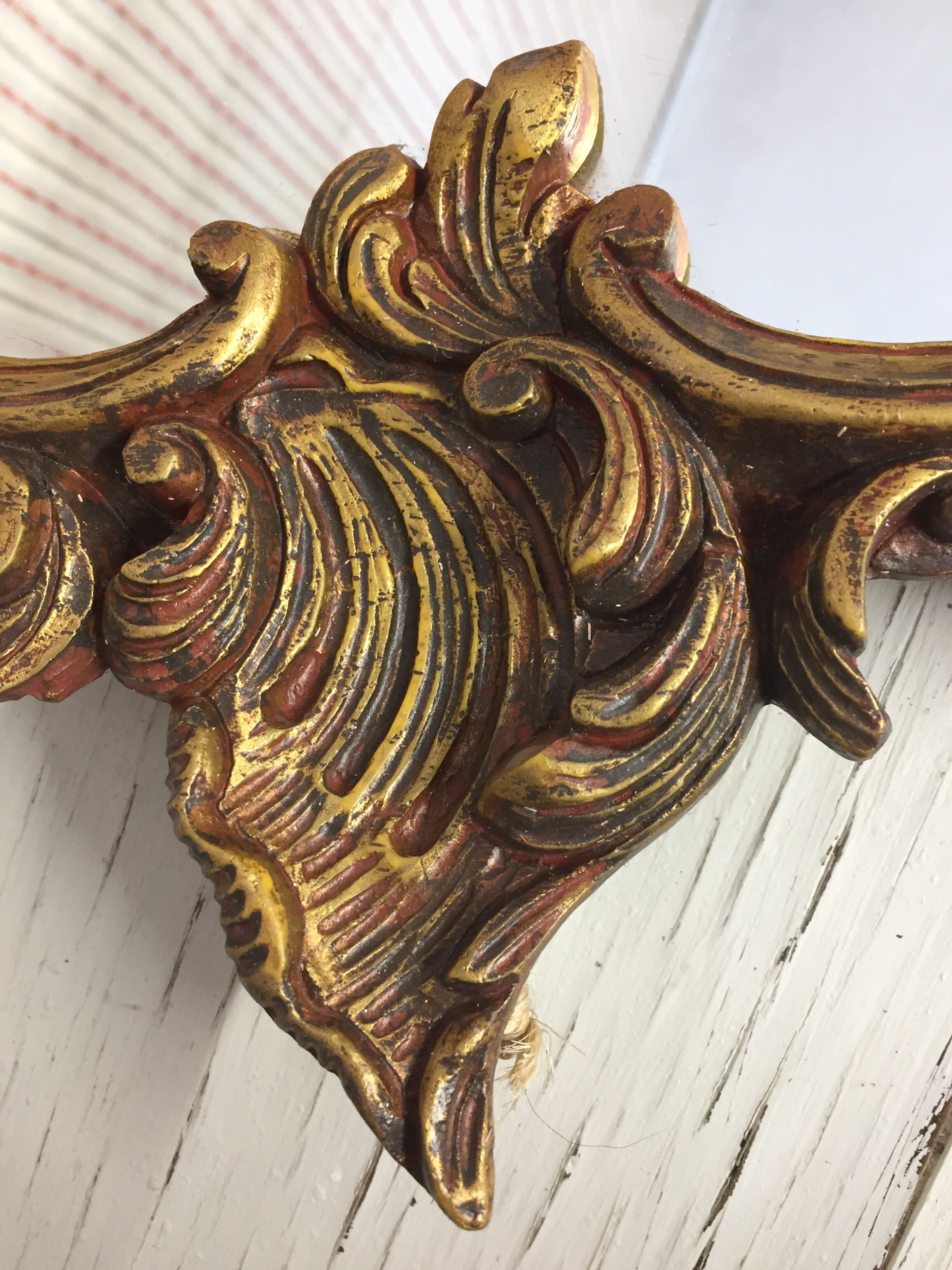 Old mirror Louis XV rocaille style, 48x33 cm