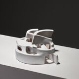 Sculpture à poser craie en grès blanc
