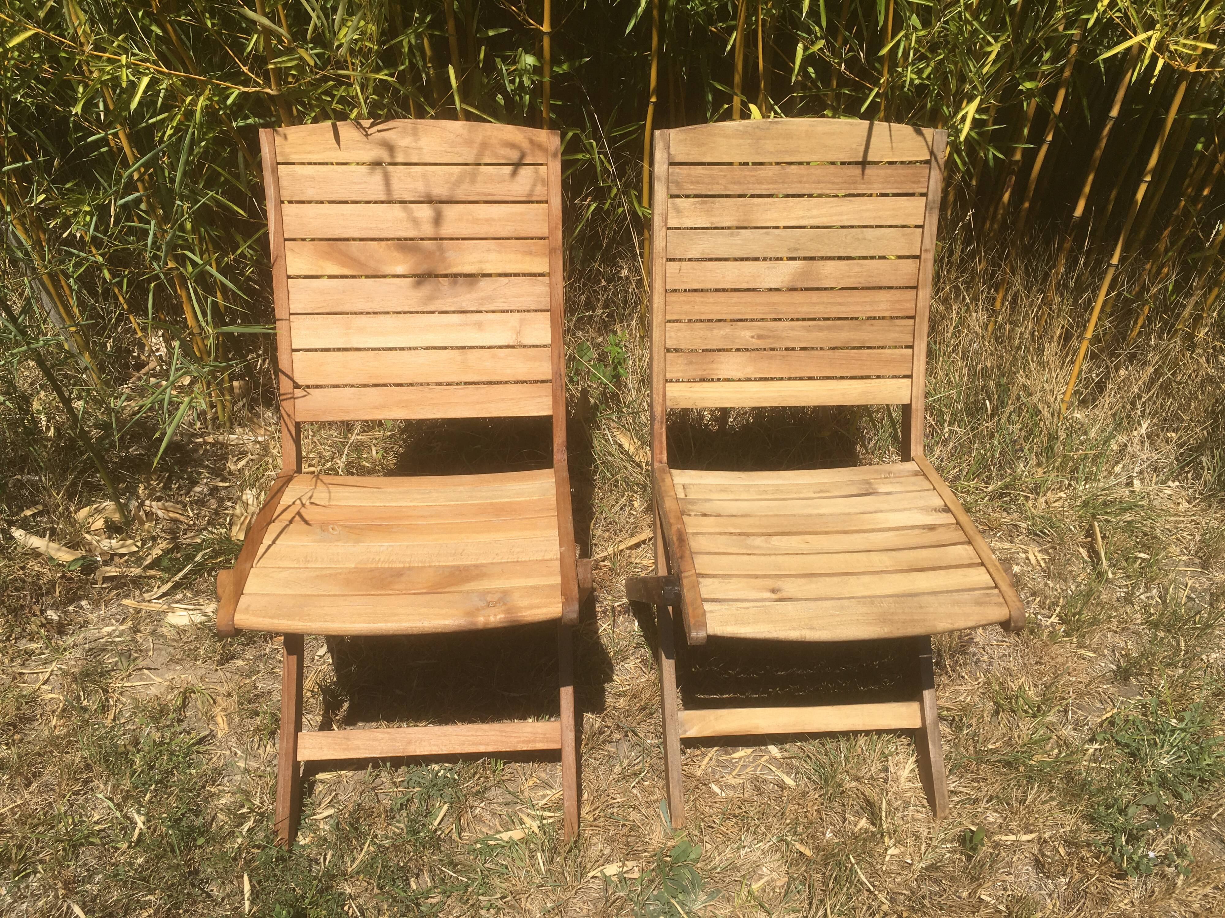 Pair of garden folding chairs