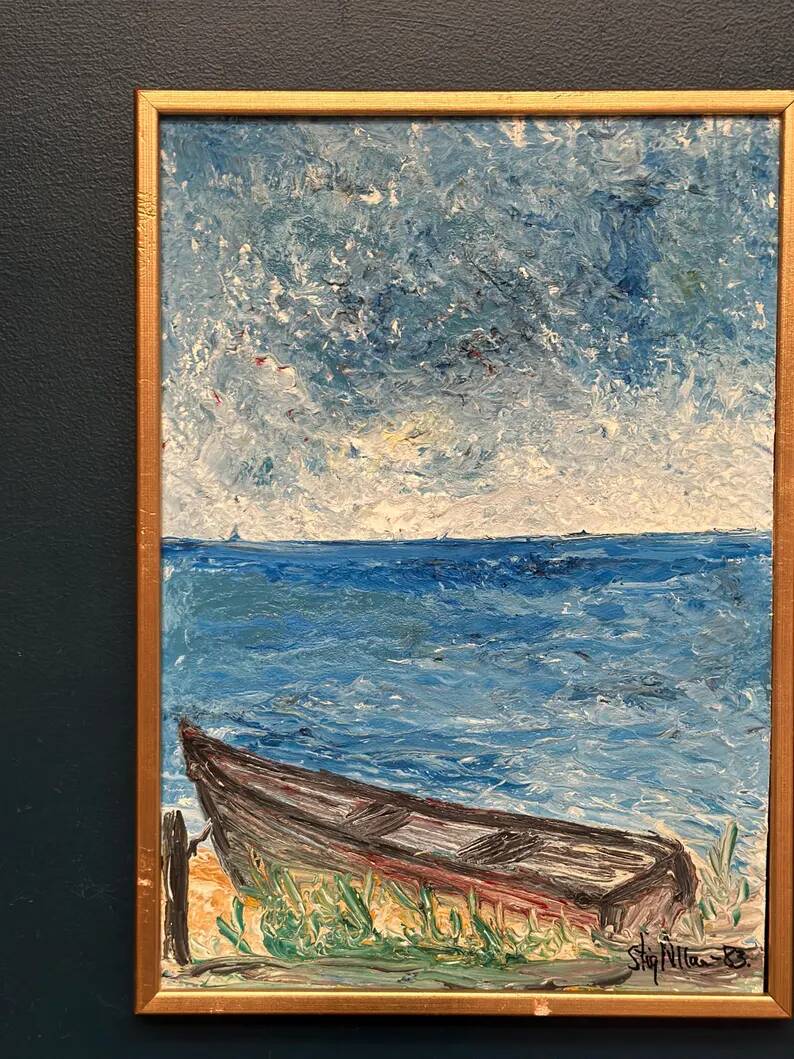 Original Oil on Swedish Panel - "Red Oak at Råå" by Stig Allan - Signed - Dated 1983 - Framed - 53 × 38 cm (20.9" × 15")