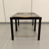 Pair black and gold side tables