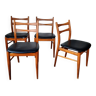 Set de 4 chaises scandinave vintage assise Skaï