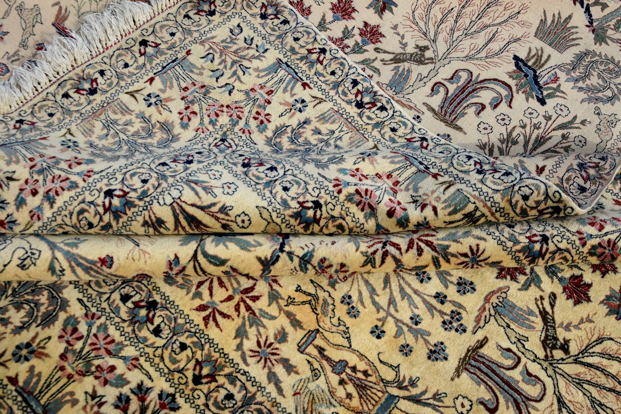 Persian Nain Iran Wool and Silk Rug Circa 1960" Handmade - 1.60 x 2.30 Meters