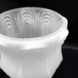 Art deco, vintage frosted white glass globe, swirl design light shade