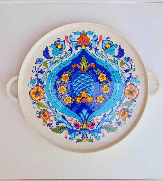 Plateau Villeroy et Boch, décor Izmir, 1973
