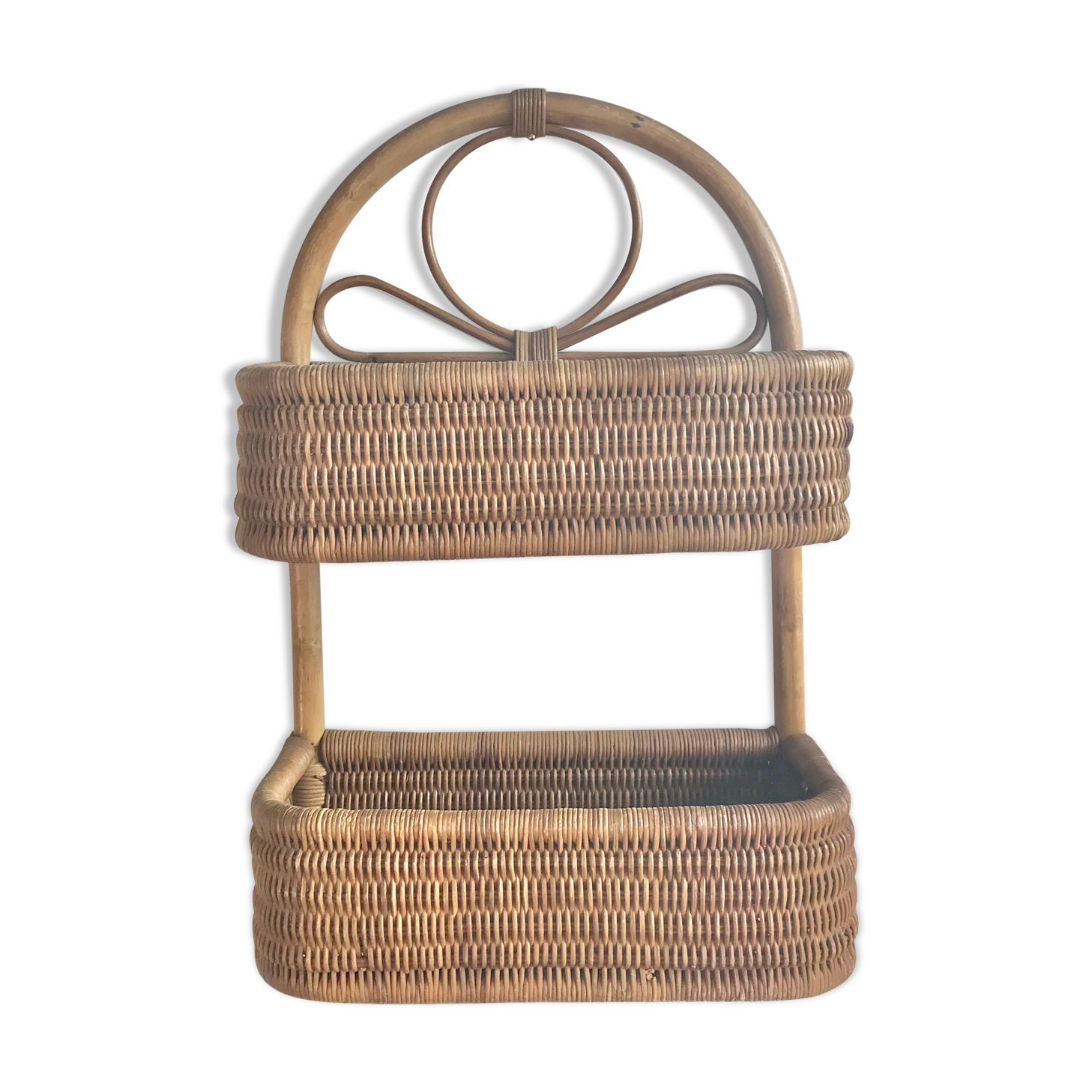 Wicker and rattan shelf