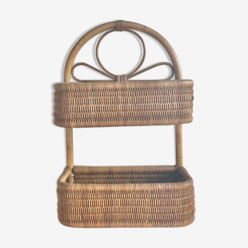 Wicker and rattan shelf