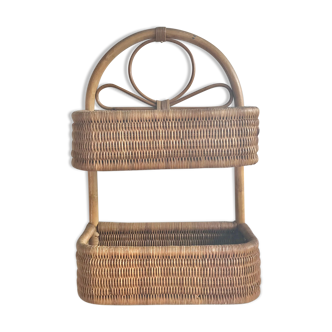 Étagère en osier et rotin