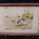 Old painting watercolor painting hunting dog signed p giraud