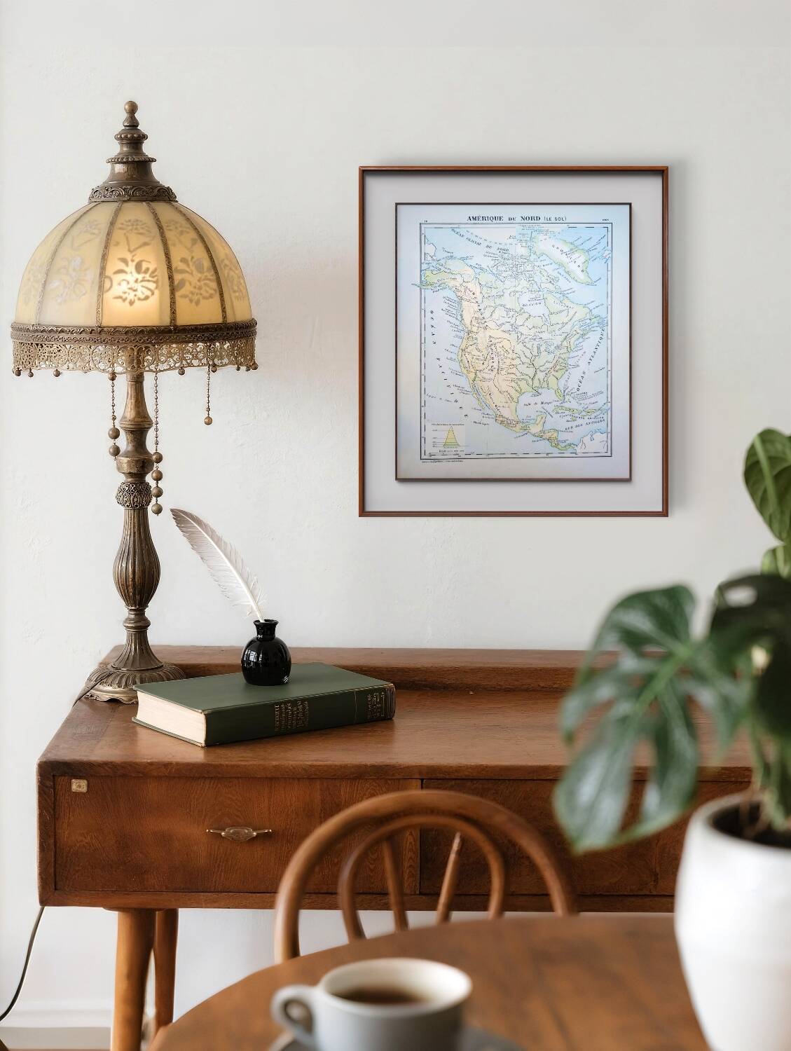 North America. Geographical map printed in 1900.